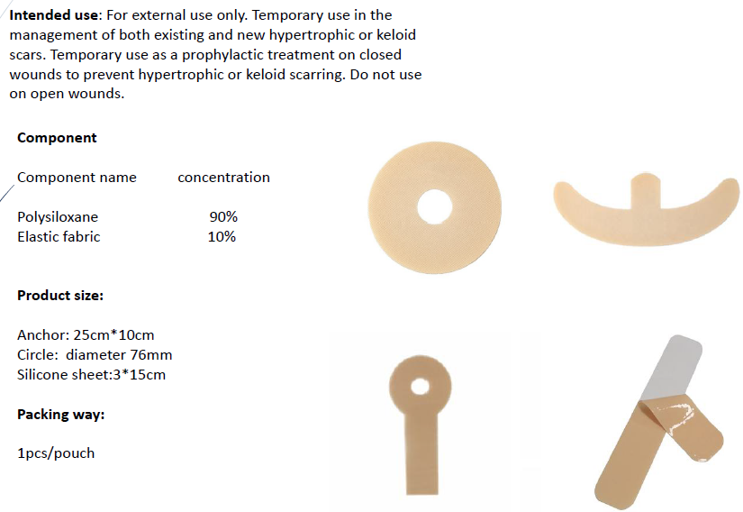 Elastic silicone scar sheet
